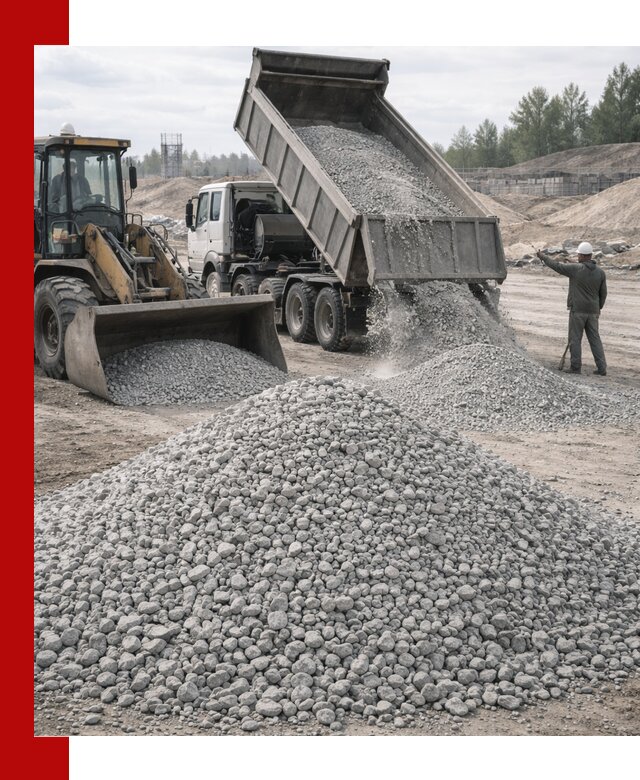 Доставка известнякового щебня фр. 5–20 в Абакане