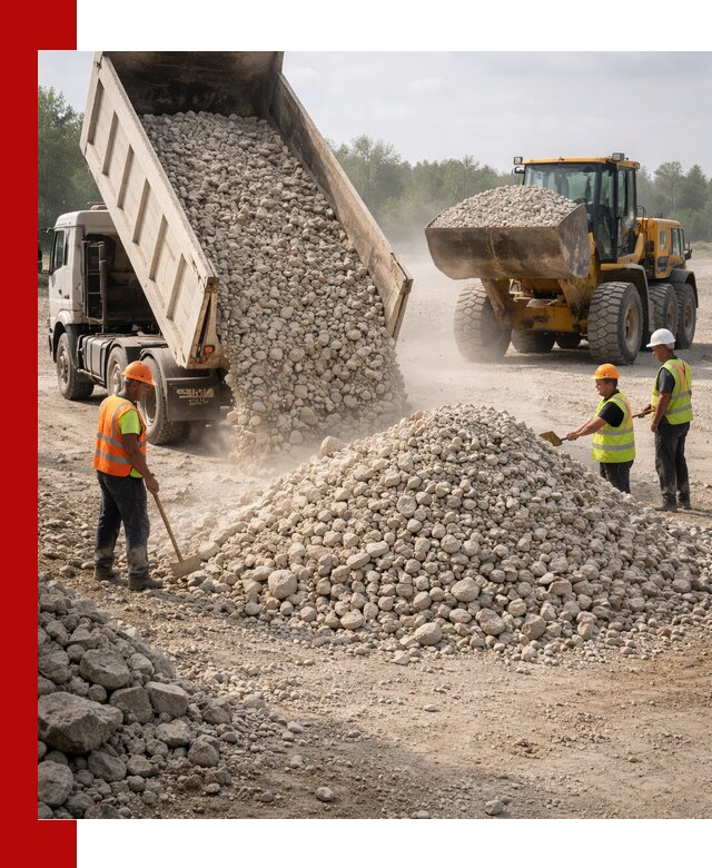 Доставка известнякового щебня фр. 40-70 в Абакане