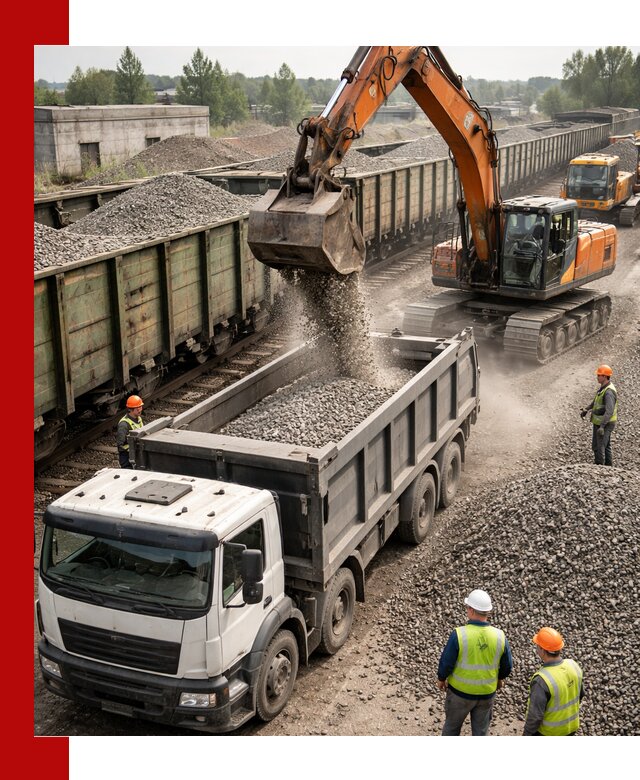 Железнодорожный щебень фракция 25–60 для поставок в Абакане