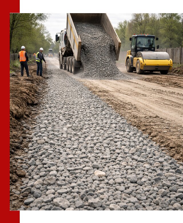 Доставка щебня для отсыпки дорог в Абакане высокого качества