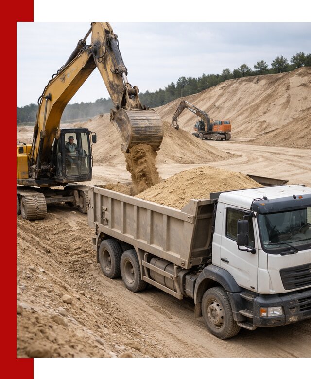 Доставка карьерного песка с самосвалами и разгрузкой в Абакане