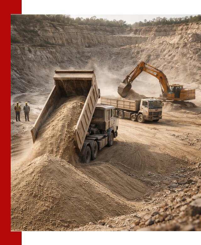 Карьерный песок навалом с доставкой в Абакане