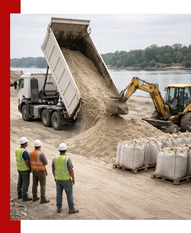 Доставка речного песка в Абакане самосвалами и погрузкой