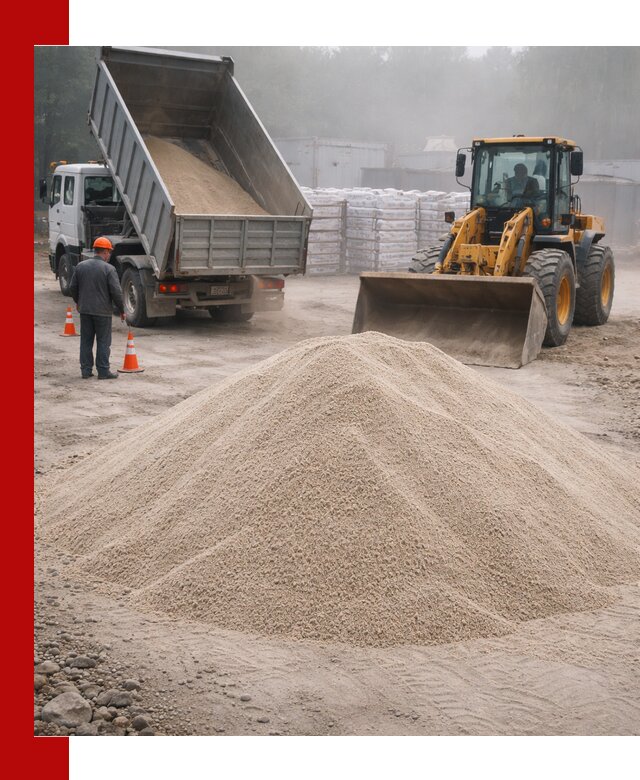 Кварцевый песок фракция 0–8 для стройработ в Абакане