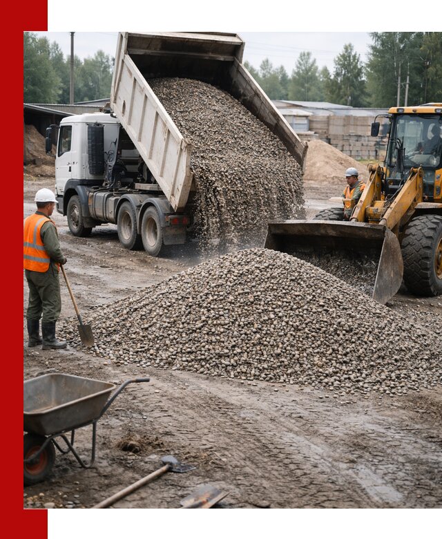 Мытый гравий с доставкой в Абакане от карьера до участка