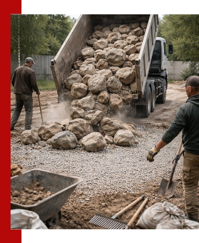 Доставка и укладка булыжника в Абакане