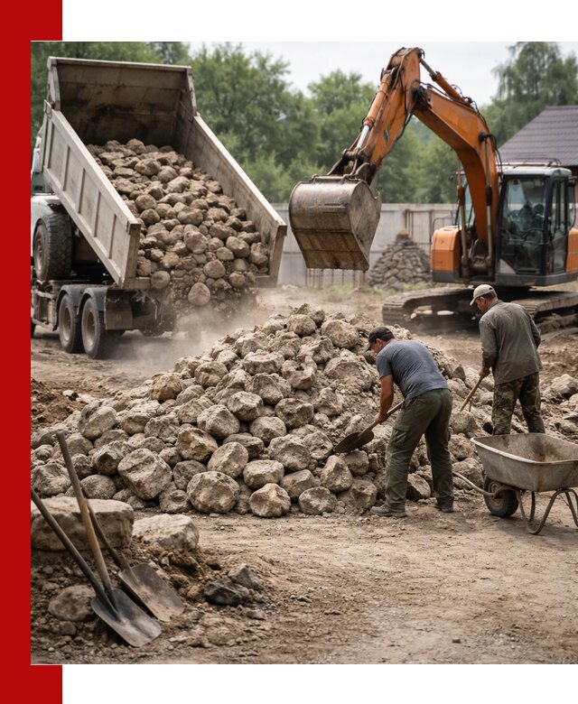 Доставка и разгрузка бутового камня в Абакане