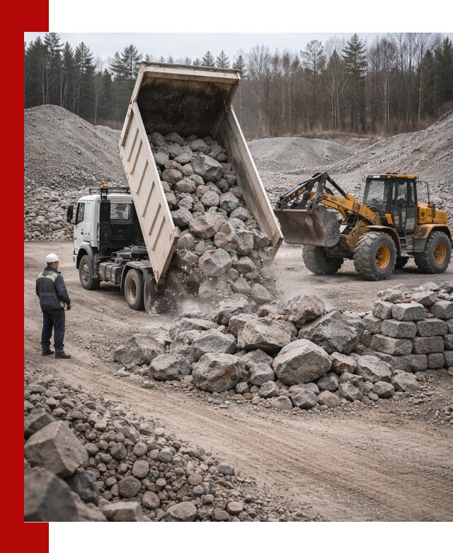 Доставка и продажа бутового гранитного камня в Абакане