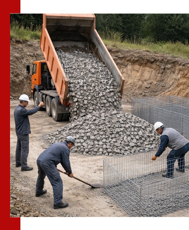 Камень для габионов с доставкой в Абакане быстро и надёжно