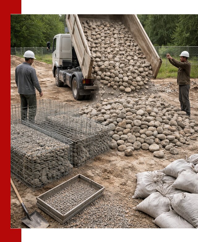 Камень для габионов фракция 70–151 в Абакане