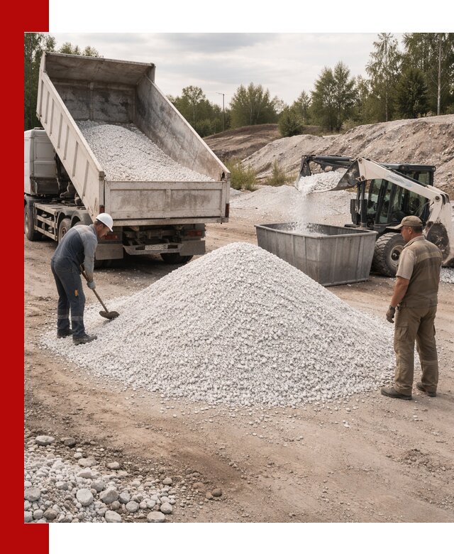 Доставка и продажа белой мраморной крошки в Абакане