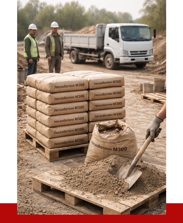 Пескобетон М300 в Абакане с доставкой от 4750 р. за куб | ПРОНЕРУДБкн