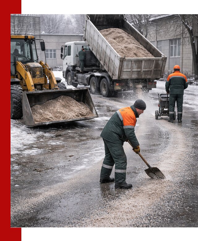 Реагент против гололеда с доставкой и нанесением в Абакане