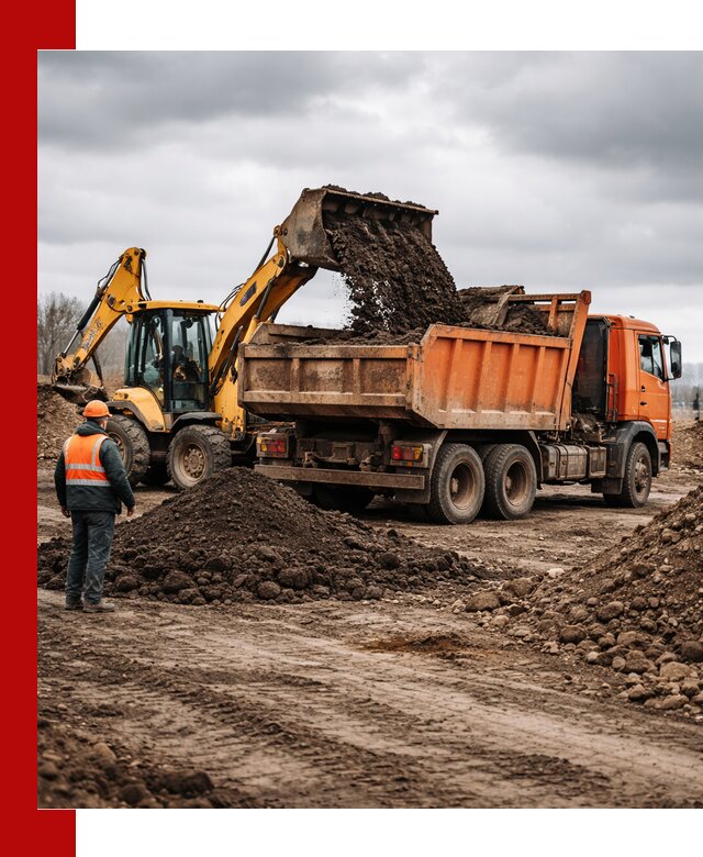 Вывоз грунта и строительного мусора в Абакане грузовыми самосвалами