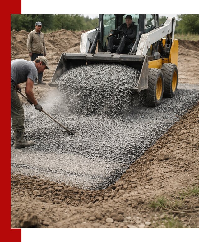 Устройство щебеночной подушки в Абакане для дорог и фундаментов